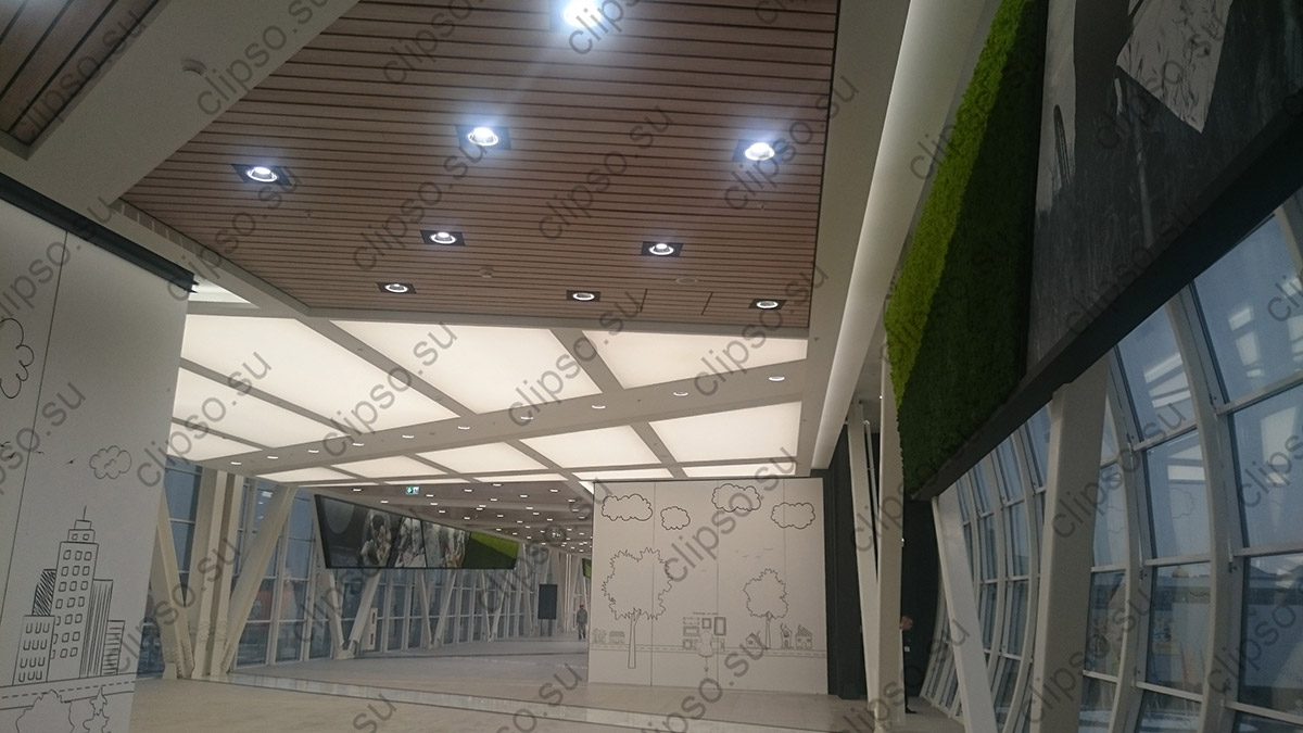 светопрозрачный натяжной потолок в ТК Мега Белая дача